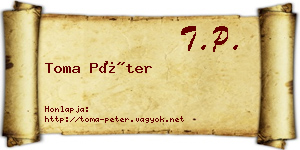 Toma Péter névjegykártya