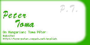 peter toma business card